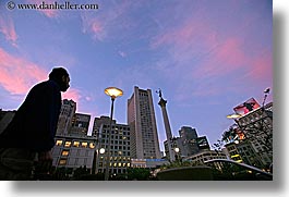 california, cityscapes, dusk, horizontal, nite, san francisco, silhouettes, union square, west coast, western usa, photograph