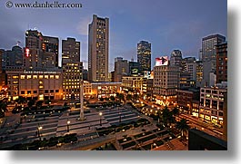 california, cityscapes, from, horizontal, long exposure, nite, san francisco, union square, west coast, western usa, photograph