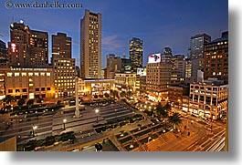 california, cityscapes, from, horizontal, long exposure, nite, san francisco, union square, west coast, western usa, photograph