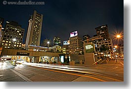 california, garage, horizontal, light streaks, long exposure, nite, san francisco, union square, west coast, western usa, photograph