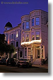 apartments, california, christmas, long exposure, noe, san francisco, vertical, west coast, western usa, photograph