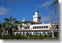 blues, buildings, california, clock tower, colors, horizontal, santa barbara, west coast, western usa, photograph