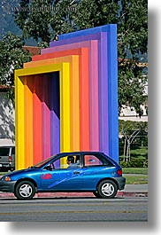 arts, california, cars, colorful, colors, rainbow, santa barbara, tunnel, vertical, west coast, western usa, photograph