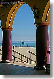 arches, archways, beaches, boardwalk, california, pillars, santa cruz, structures, vertical, west coast, western usa, photograph