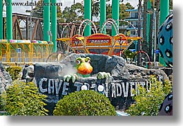 amusement park, boardwalk, california, caves, horizontal, rides, santa cruz, trains, west coast, western usa, photograph