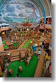 amusement park, archways, boardwalk, california, golf, miniature, santa cruz, slow exposure, structures, vertical, west coast, western usa, photograph