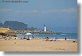 beaches, buildings, california, coastline, crowds, horizontal, hot, lighthouses, nature, ocean, people, santa cruz, structures, water, west coast, western usa, photograph