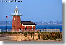 bricks, buildings, california, coastline, flags, horizontal, lighthouses, materials, nature, ocean, santa cruz, structures, water, west coast, western usa, photograph