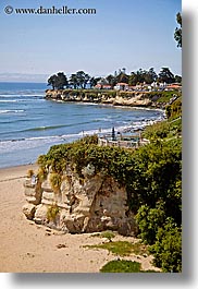 beaches, california, cliffs, coastline, nature, ocean, plants, santa cruz, trees, vertical, water, west coast, western usa, photograph