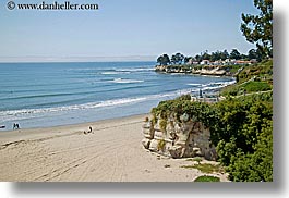 beaches, california, cliffs, coastline, horizontal, nature, ocean, plants, santa cruz, trees, water, west coast, western usa, photograph