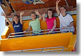 activities, boys, california, childrens, colorful, colors, girls, horizontal, people, pirates, santa cruz, ships, waving, west coast, western usa, photograph