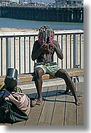 california, colorful, hair, men, people, rasta, santa cruz, vertical, west coast, western usa, photograph