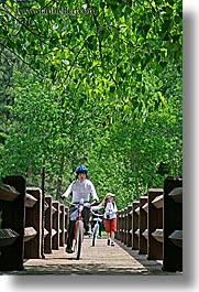 bicycles, bikes, boys, bridge, california, chase, jills, nature, people, plants, structures, teenagers, transportation, trees, vertical, west coast, western usa, womens, yosemite, photograph