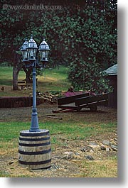 barrels, california, lamp posts, vertical, west coast, western usa, yosemite, photograph