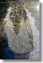 california, el capitan, ice, mountains, nature, plants, reflections, rivers, trees, vertical, water, west coast, western usa, yosemite, photograph