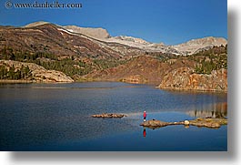 activities, california, fishermen, fishing, horizontal, lakes, mountains, red, scenics, water, west coast, western usa, yosemite, photograph