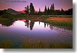 california, horizontal, lakes, nature, pond, scenics, sky, slow exposure, sun, sunsets, water, west coast, western usa, yosemite, photograph