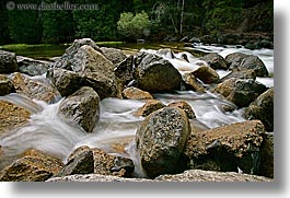 california, horizontal, materials, motion blur, rivers, rockies, rocks, slow exposure, stream, water, west coast, western usa, yosemite, photograph
