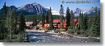 banff, canada, horizontal, hotels, panoramic, posts, photograph