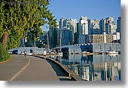 canada, cityscapes, horizontal, park, paths, reflections, stanley, vancouver, photograph