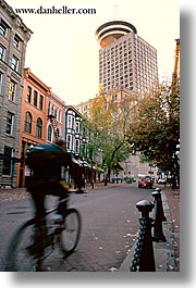 canada, cyclists, gastown, vancouver, vertical, photograph