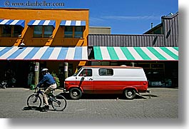 awnings, canada, colors, granville island, horizontal, striped, vancouver, photograph