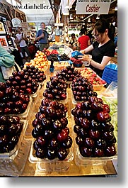 canada, fruits, granville island, stands, vancouver, vertical, photograph