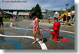 canada, fire, granville island, horizontal, hose, playing, vancouver, photograph