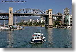 boats, bridge, burrard, canada, harbor, horizontal, streets, vancouver, water, photograph