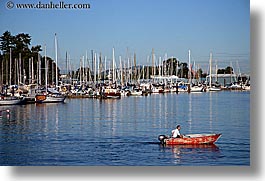canada, harbor, horizontal, men, motorboat, red, vancouver, photograph