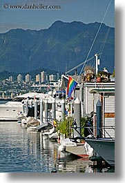 canada, harbor, houseboats, rows, vancouver, vertical, photograph