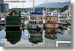 canada, harbor, horizontal, houseboats, threes, vancouver, photograph