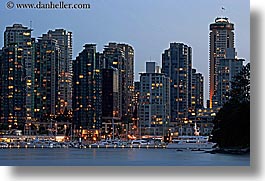 canada, cityscapes, dusk, horizontal, long exposure, nite, vancouver, water, photograph