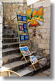 arts, croatia, display, dubrovnik, europe, paintings, vertical, photograph