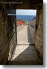city wall, croatia, dubrovnik, europe, fortress, gates, ocean, open, stones, vertical, views, photograph