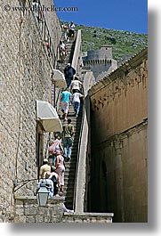 city wall, croatia, dubrovnik, europe, people, stairs, vertical, photograph