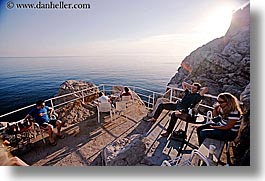 cafes, cliff cafe, cliffs, croatia, dubrovnik, europe, horizontal, ocean, people, photograph