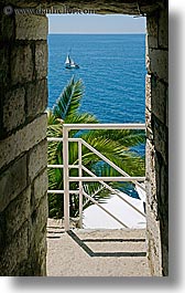 boats, croatia, doors, doors & windows, doorways, dubrovnik, europe, ocean, oceanview, vertical, photograph