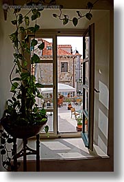 around, croatia, doors & windows, dubrovnik, europe, plants, vertical, windows, photograph