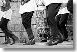 black and white, clothes, clothing, croatia, dancing, dubrovnik, europe, folk dancing, horizontal, shoes, photograph