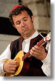 croatia, dubrovnik, europe, folk dancing, guitars, men, musicians, singers, vertical, photograph