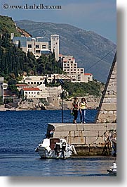 boats, croatia, dubrovnik, europe, harbor, vertical, walk, womens, photograph