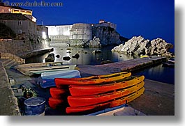 boats, bokar, croatia, dubrovnik, europe, horizontal, long exposure, nite, towers, photograph