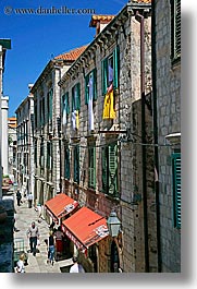 buildings, croatia, dubrovnik, europe, streets, vertical, walkers, photograph