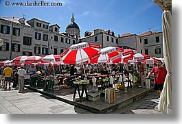 croatia, dubrovnik, europe, horizontal, market, streets, umbrellas, photograph