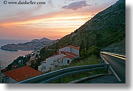 cityscapes, croatia, dubrovnik, europe, horizontal, ocean, slow exposure, sunsets, photograph