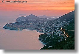 cityscapes, croatia, dubrovnik, europe, horizontal, long exposure, ocean, sunsets, photograph