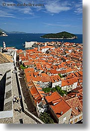 cityscapes, croatia, dubrovnik, europe, overlook, people, town view, townview, vertical, photograph