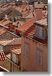 croatia, dubrovnik, europe, rooftops, town view, vertical, windows, photograph