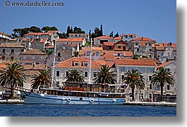boats, croatia, europe, horizontal, hvar, ocean, towns, water, photograph